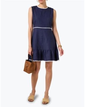 Sail To Sable Ruffle Hem Dress - Blue