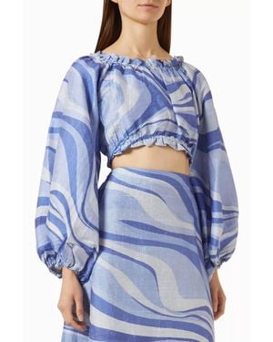 Coniglio Laurie Crop Top - Blue