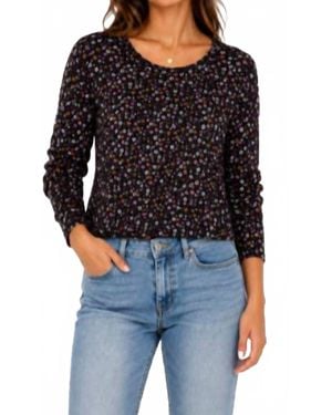 Electric and Rose Lana Ditsy Floral Long Sleeve Crew Tee - Black