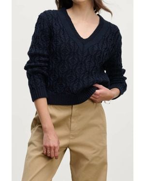 Velvet By Graham & Spencer Joyce Long Sleeve Sweater - Blue