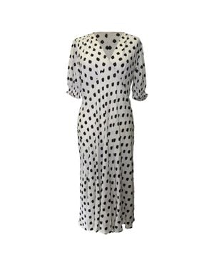 Diane von Furstenberg Printed V-Neck Midi Dress - Gray