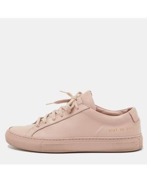 Common Projects Leather Achilles Low Top Sneakers - Pink
