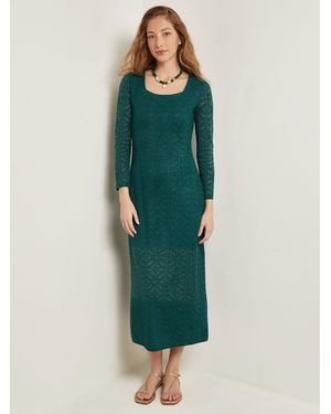 Misook Maxi A-Line Dress - Green