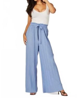 Love Poem Tie Front Pleated Pant - Blue
