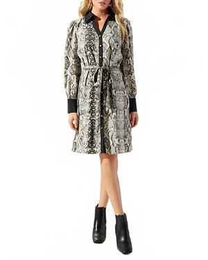 Sugarlips Celeste Snake Skin Button Front Dress - Gray