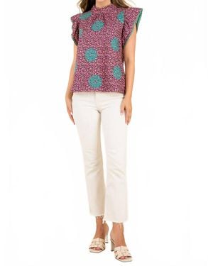 Thml Twists & Turns Flutter Sleeve Top - Red