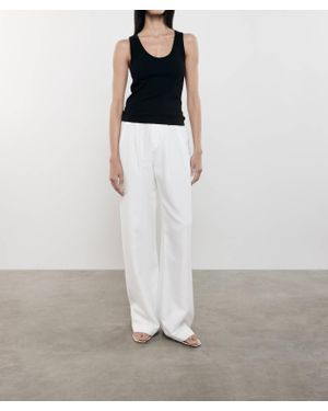 Enza Costa Supima Rib Scoop Tank - White