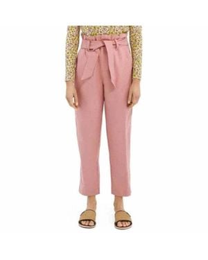 Scotch & Soda Linen Paperbag Waist Pants - Pink