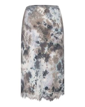 Gold Hawk Ella Tie Die Bias Skirt - Gray
