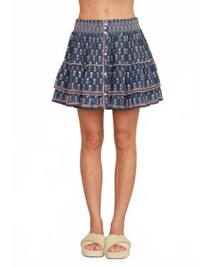 M.A.B.E Ari Print Mini Skirt - Blue