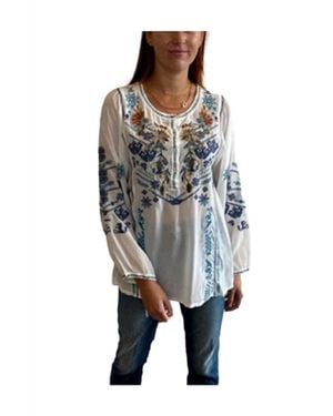 Johnny Was Raisa Long Sleeve Blouse - Natural