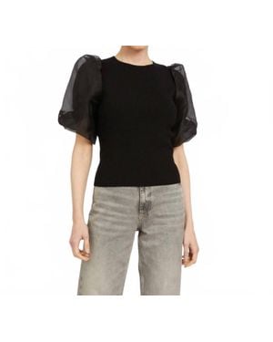 Caballero Alina Puff Sleeves Top - Black