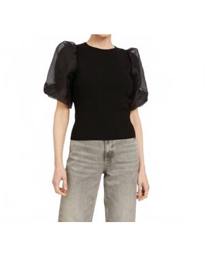 Caballero Alina Puff Sleeves Top - Black