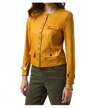 Joseph Ribkoff Long Sleeve Faux Suede Jacket - Yellow
