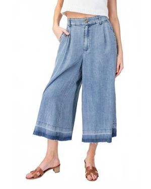 Eesome Mineral Washed Wide Leg Pant - Blue
