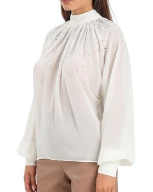 alma sanchez Polyester Rhinestone Blouse - White