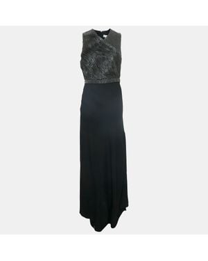 Carven Embellished Crepe Sans Manche Sleeveless Maxi Dress - Black