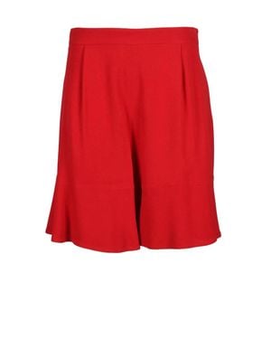 L'Autre Chose Acetate/Viscose Bermuda Shorts - Red