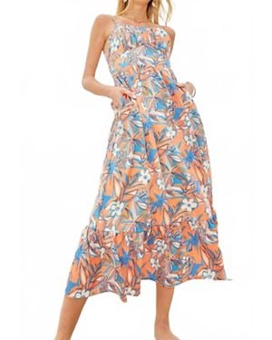 J joy Ruched Tiered Sundress - White