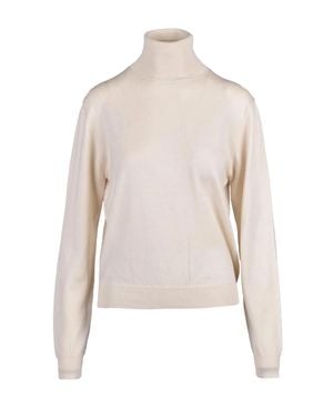 Add Extrafine Merino Wool Turtleneck With High Neck Design - White