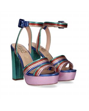 Exe' Strap Platform Block Heel Sandal - Blue