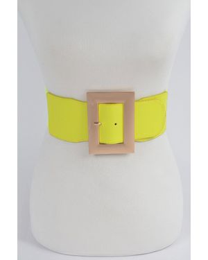 Fashnzfab Material Buckle Belt - Yellow