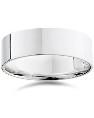 Pompeii3 14K Plain 5Mm Comfort Fit Wedding Band Size Selectable - White
