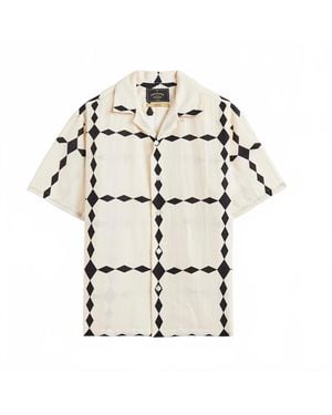 Portuguese Flannel Diamonds Tencel Shirt - Natural