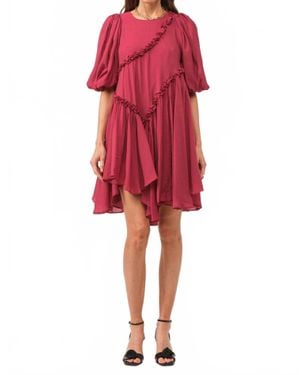 SOFIA The Label Isabelle Asymmetrical Dress - Red