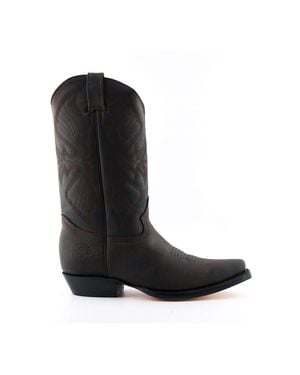 Grinders Cowboy Leather Boots- Louisiana - Black