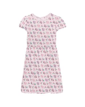 KICKEE Girl's Flutter Sleeve Twirl Dress With Pockets - Pink