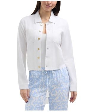 Ellen Tracy Linen Blend Jacket - White