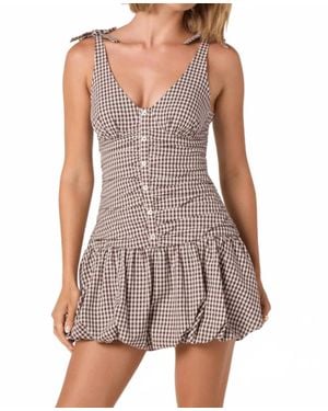 Astr Jeliany Bubble Hem Drop Waist Mini Dress - Gray