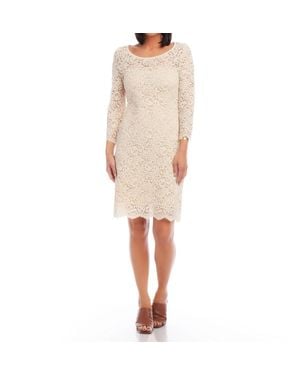 Karen Kane Scoop Neck Lace Dress - Natural