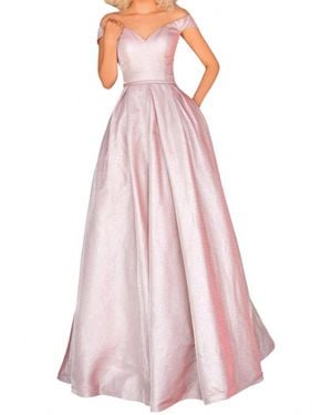 Clarisse Fit And Flare Maxi Dress - Pink