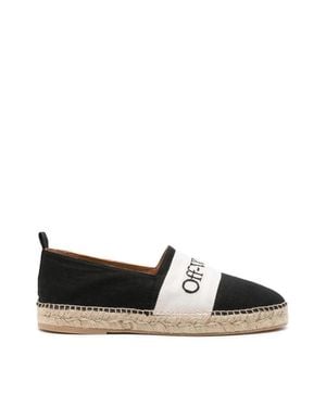 Off-White c/o Virgil Abloh Bookish Logo Linen Espadrilles - Black