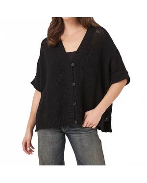 Repeat Cashmere Oversized Crochet Cardigan - Black