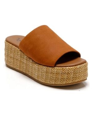 Free People Harbor Ob1878584 Sandals Tan Raffia Flatform Slide Zogg3353 - Brown