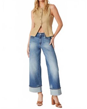 Level 99 Selvedge Wide Leg Cuff Jean - Blue