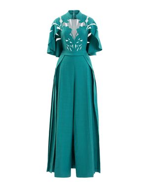 Saiid Kobeisy Cut-Out Linen Jumpsuit - Green