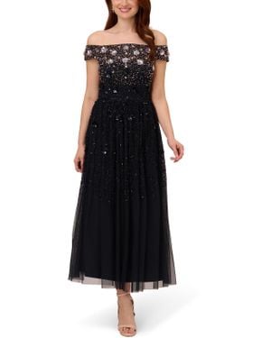 Adrianna Papell Sequin Beaded Cocktail And Party Dress - Black