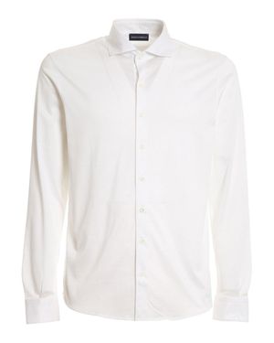 Paolo Fiorillo Long-Sleeve Button-Up Shirt With Tailored Fit - White