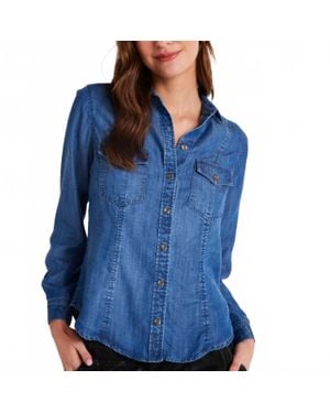 Bella Dahl Long Sleeve Seamed Shirt - Blue