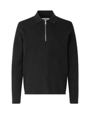 Samsøe & Samsøe Guna Half-Zip Viscose Sweater - Black