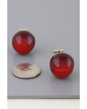 Fashnzfab Deep Cherry Stud Earrings - Red