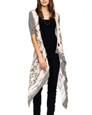 BEATE HEYMANN Linen Print Long Duster - Black