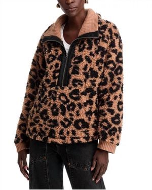 Vintage Havana Leopard Sherpa Jacket - Brown