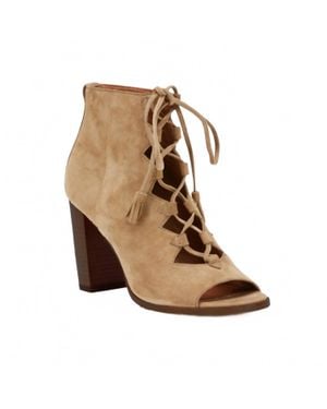 Frye Gabby Ghillie Peep Toe Bootie - Brown