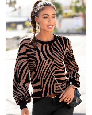 Lascana Animal Print Knit Sweater - Multicolor