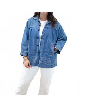 Blue B Beth Embroidered Denim Jacket - Blue